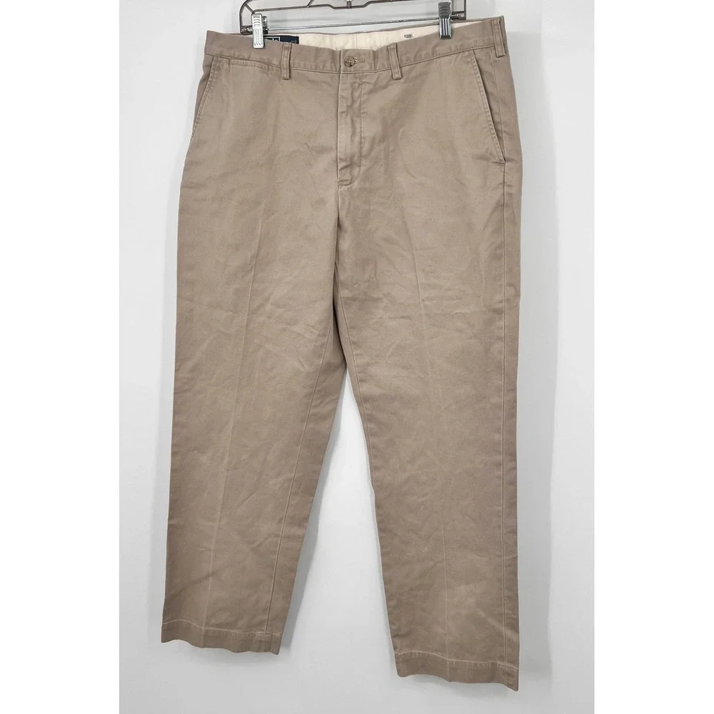 Polo Ralph Lauren Preston Pant Mens 38/32‎ Tan Khaki Cotton Chino Trousers